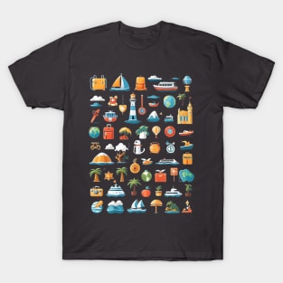 TRAVEL AND TOURISM ICONS T-Shirt